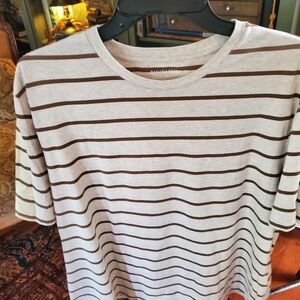 Banana Republic Classic Striped Short Sleeve Tee White